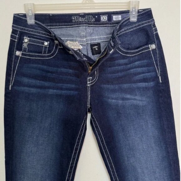 NWOT Miss Me Chloe Bootcut Jeans with Metallic Glitz Faux Flap Pockets Size 32 - Picture 5 of 13